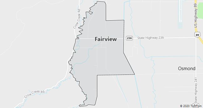 Map of Fairview, WY