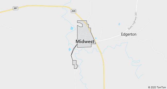 Map of Midwest, WY