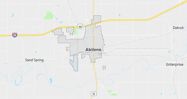 Map of Abilene, KS