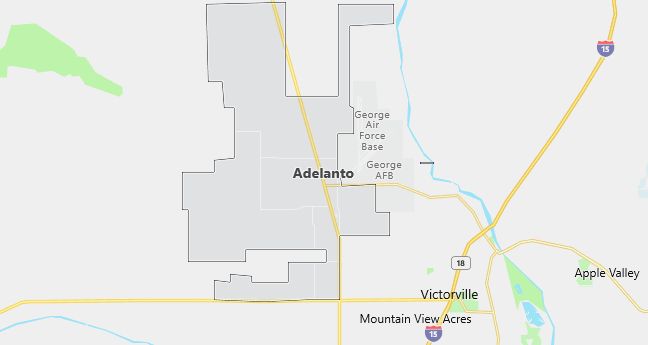 Map of Adelanto, CA