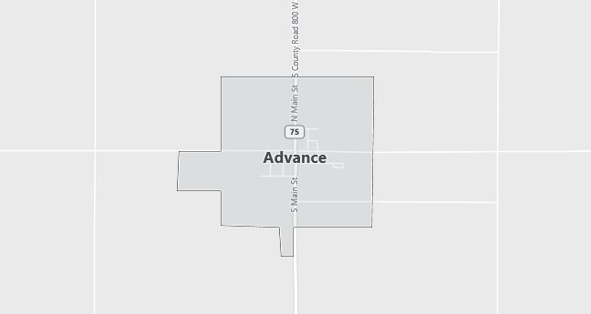Map of Advance, IN