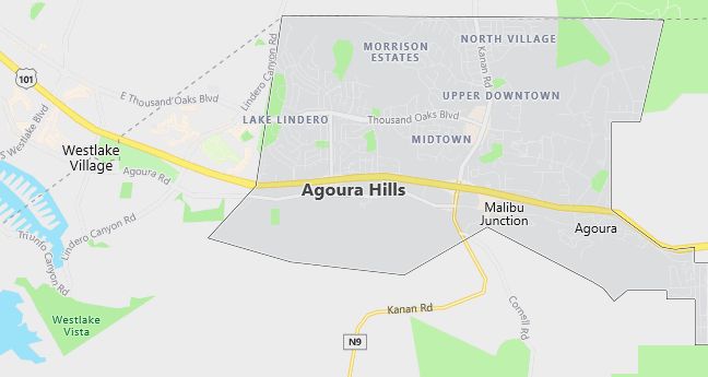 Map of Agoura Hills, CA