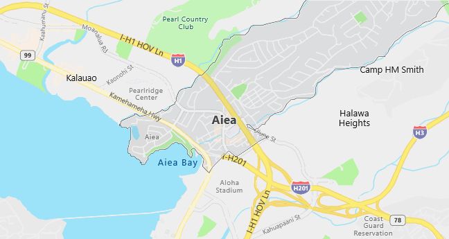 Map of Aiea, HI