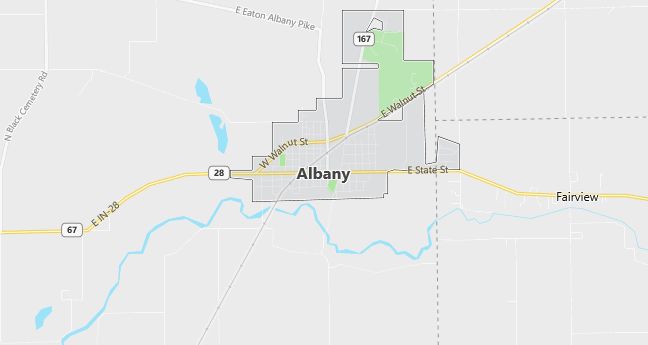 Map of Albany, IN