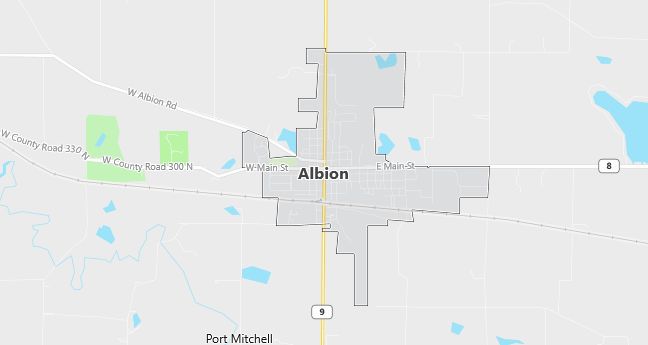 Map of Albion, IN