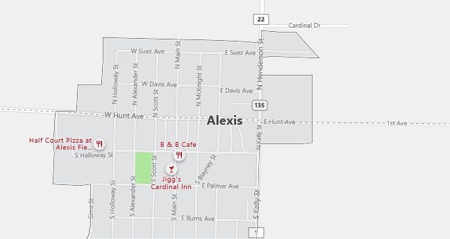 Map of Alexis, IL