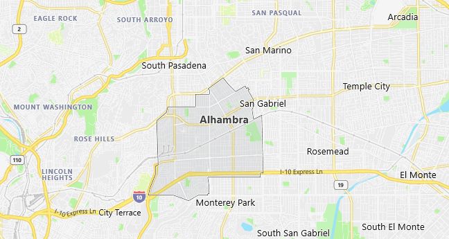 Map of Alhambra, CA