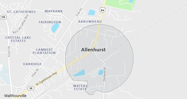 Map of Allenhurst, GA
