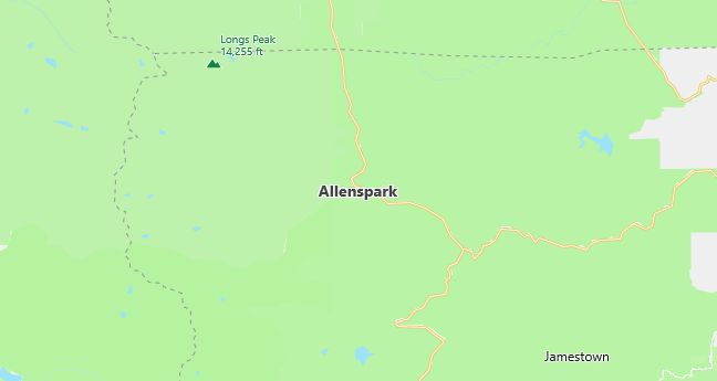 Map of Allenspark, CO