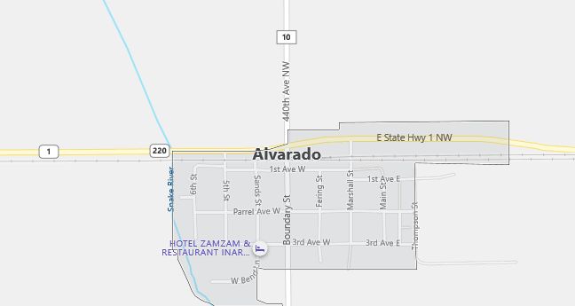 Map of Alvarado, MN