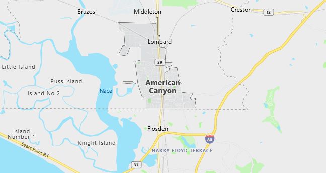 Map of American Canyon, CA