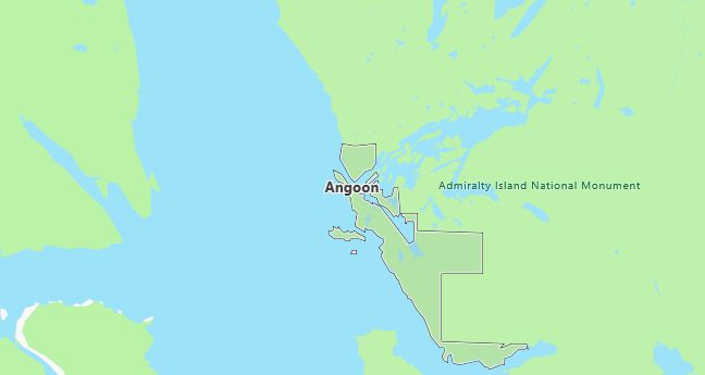 Map of Angoon, AK