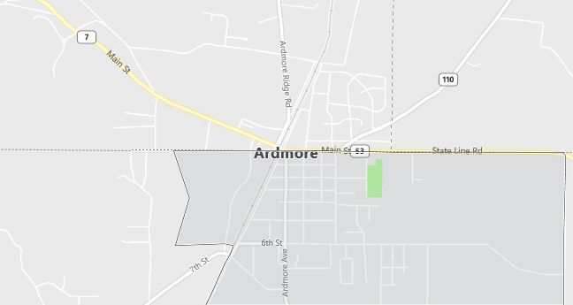 Map of Ardmore, AL