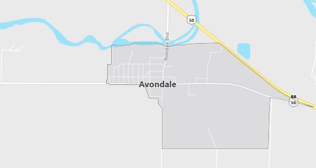 Map of Avondale, CO