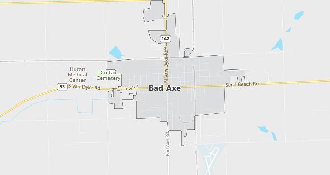 Map of Bad Axe, MI