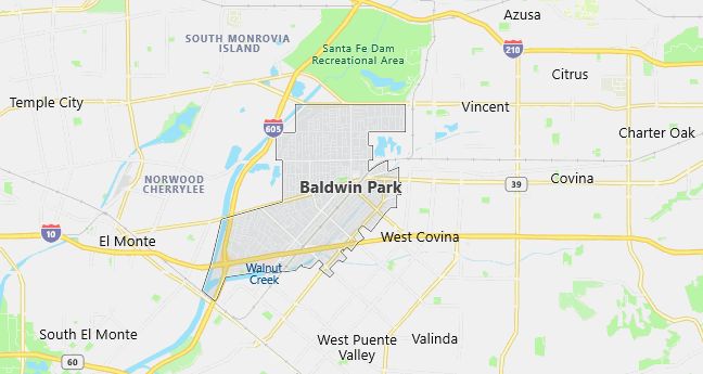 Map of Baldwin Park, CA