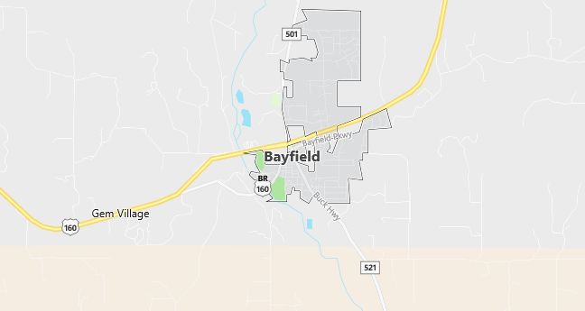 Map of Bayfield, CO