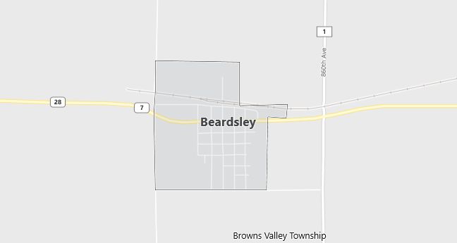 Map of Beardsley, MN
