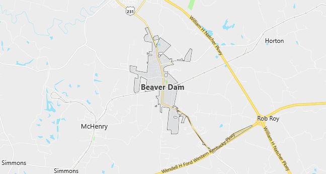 Map of Beaver Dam, KY
