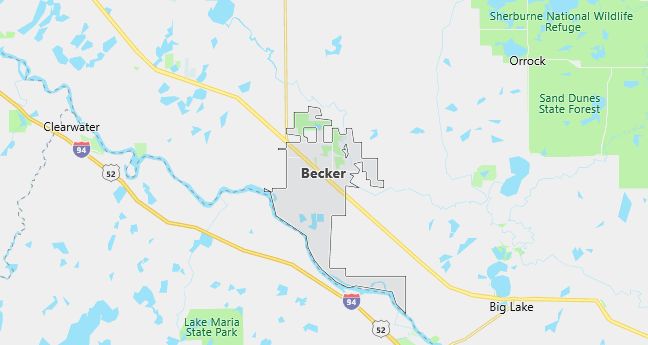 Map of Becker, MN