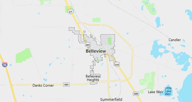 Map of Belleview, FL