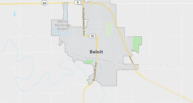 Map of Beloit, KS
