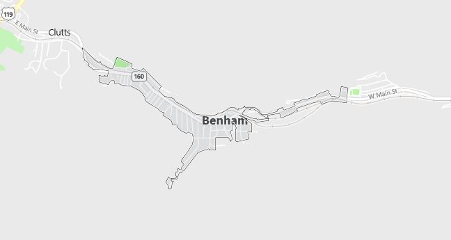 Map of Benham, KY
