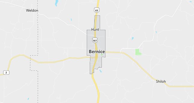 Map of Bernice, LA
