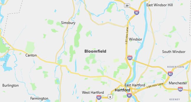 Map of Bloomfield, CT