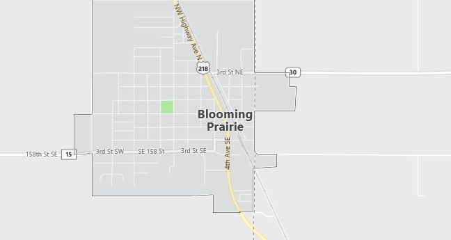 Map of Blooming Prairie, MN