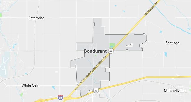 Map of Bondurant, IA
