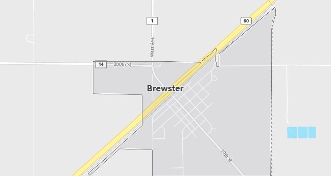 Map of Brewster, MN