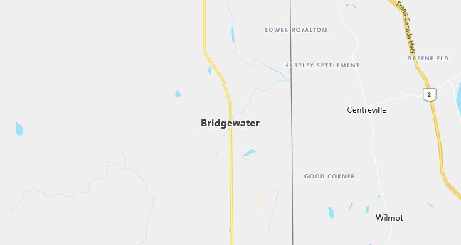 Map of Bridgewater, ME