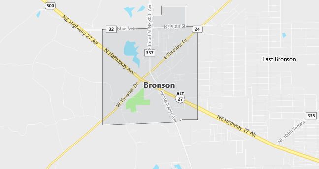 Map of Bronson, FL