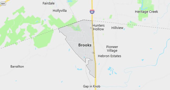 Map of Brooks, KY