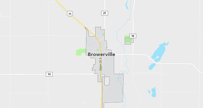 Map of Browerville, MN