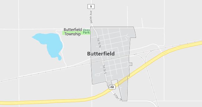 Map of Butterfield, MN