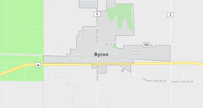 Map of Byron, MN