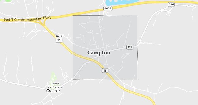 Map of Campton, KY
