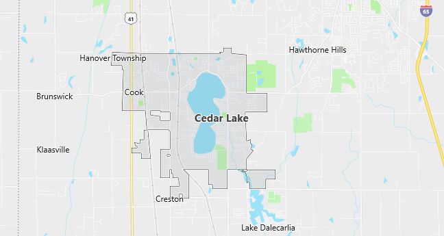 Map of Cedar Lake, IN