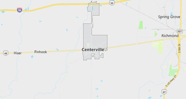 Map of Centerville, IN