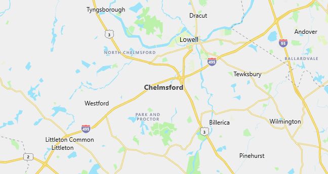 Map of Chelmsford, MA