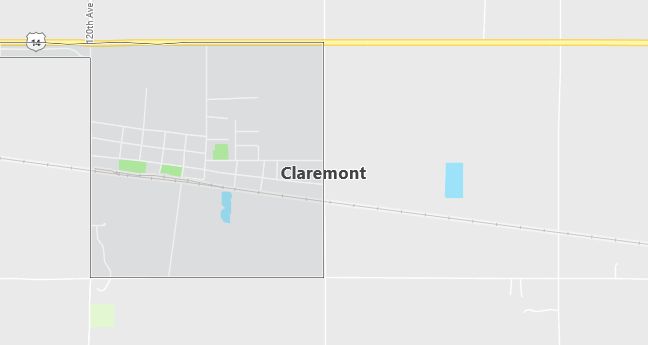 Map of Claremont, MN