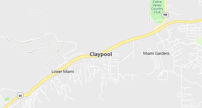 Map of Claypool, AZ