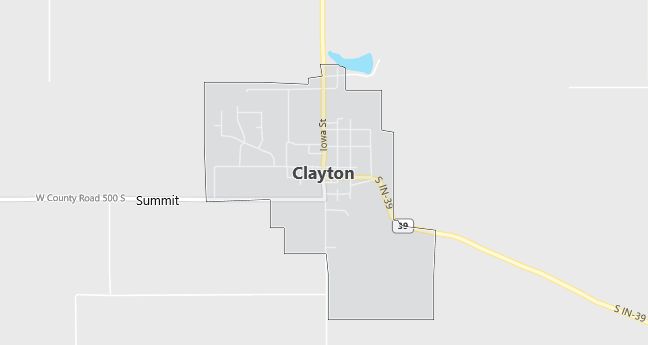 Map of Clayton, IN