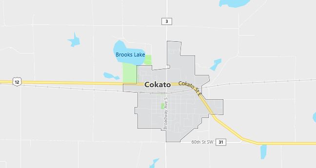 Map of Cokato, MN