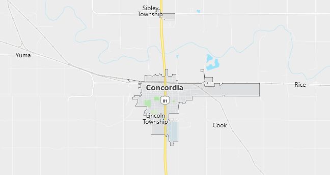 Map of Concordia, KS