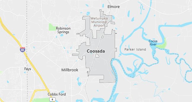 Map of Coosada, AL