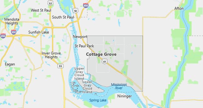 Map of Cottage Grove, MN