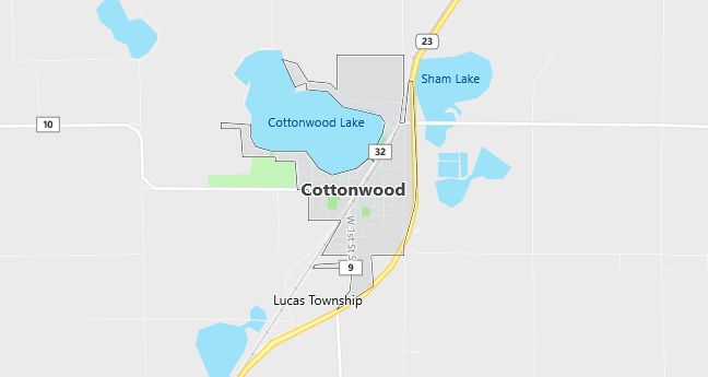 Map of Cottonwood, MN